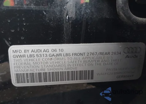 2011 Audi A6 3.0 Premium from USA, damaged, VIN WAUFGAFB9BN009058